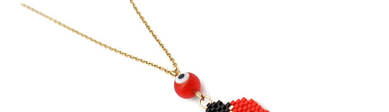 Fashion Red Seven-star Ladybug Beizhu Woven Color Necklace,Pendants