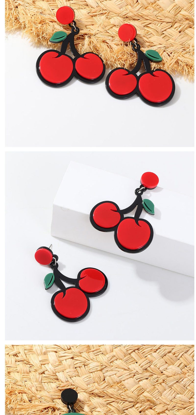 Fashion Watermelon Red Acrylic Fruit Earrings,Drop Earrings