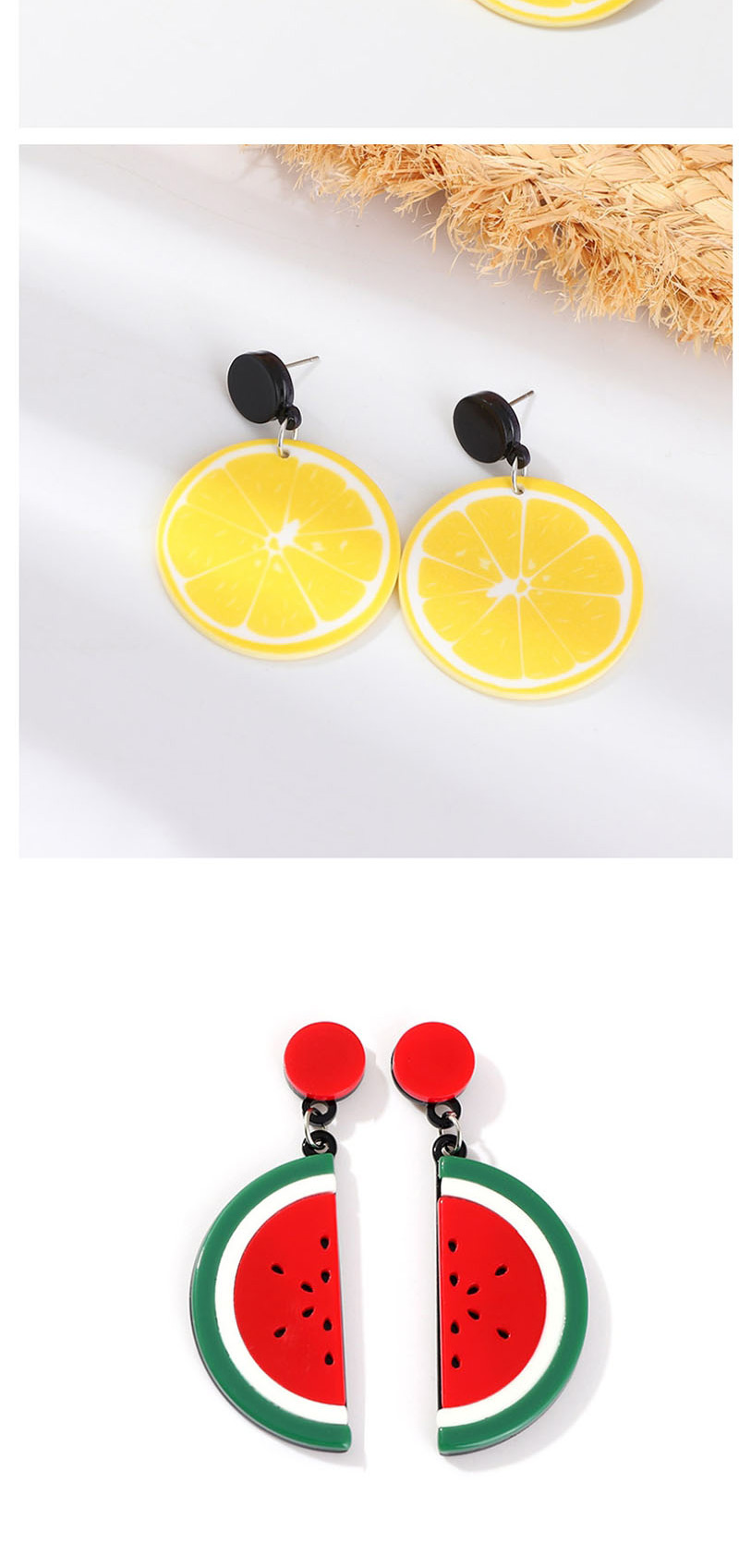 Fashion Orange Yellow Acrylic Fruit Earrings,Drop Earrings