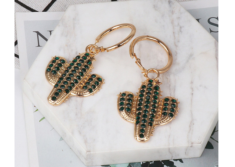 Fashion Green Cactus Earrings,Drop Earrings