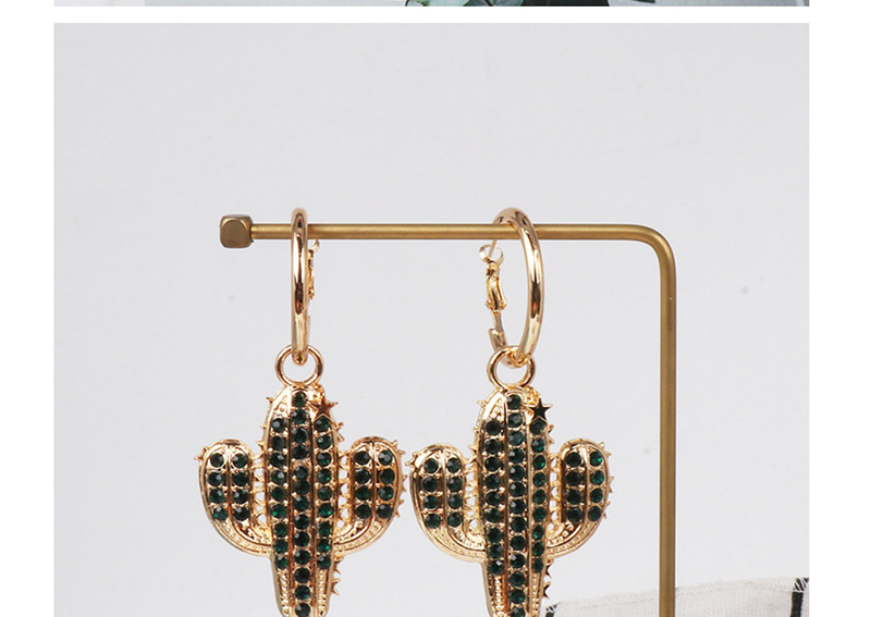 Fashion Green Cactus Earrings,Drop Earrings