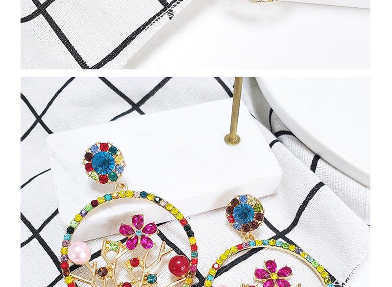 Fashion White Alloy Openwork Branches Flower Earrings,Drop Earrings