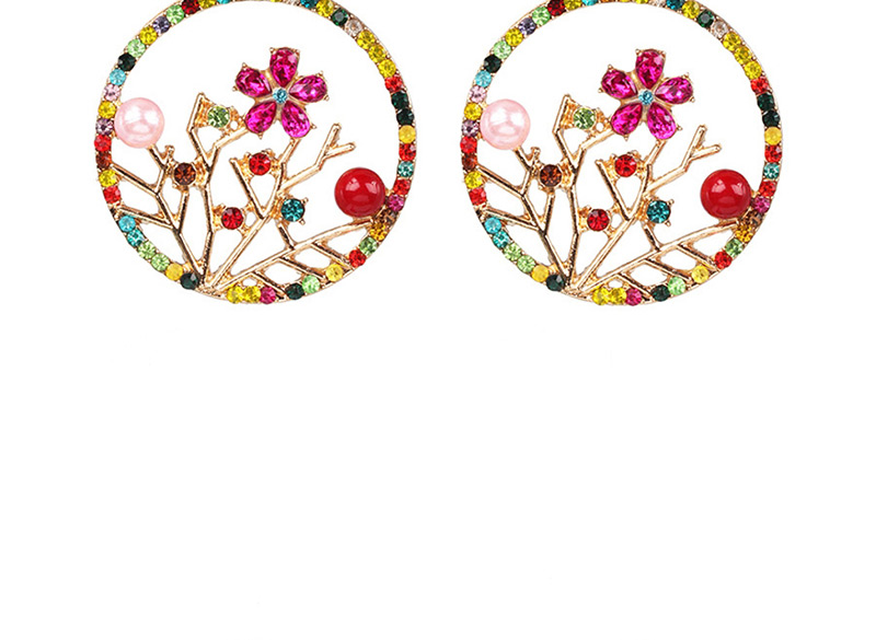 Fashion White Alloy Openwork Branches Flower Earrings,Drop Earrings