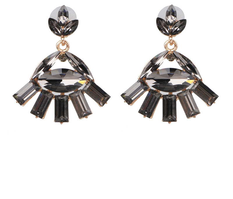 Fashion Gray Geometric Diamond Stud Earrings,Drop Earrings