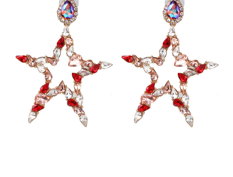 Fashion Color Pentagram With Stud Earrings,Drop Earrings