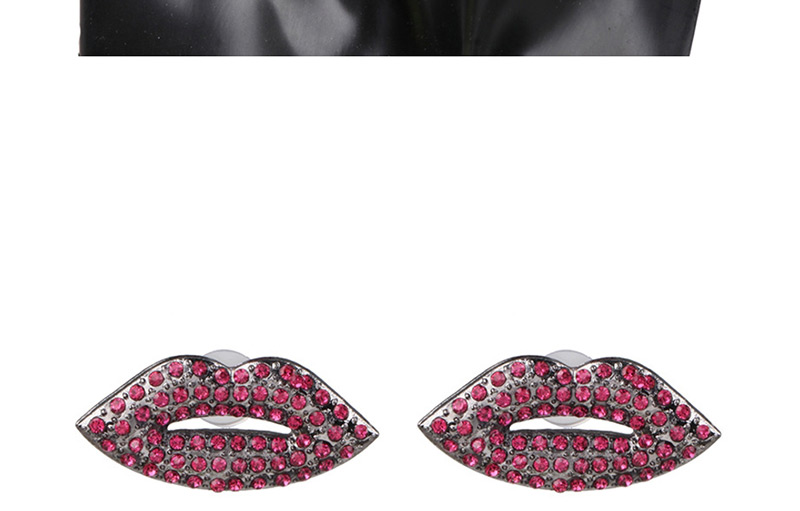 Fashion Purple Flame Red Lip Stud,Stud Earrings