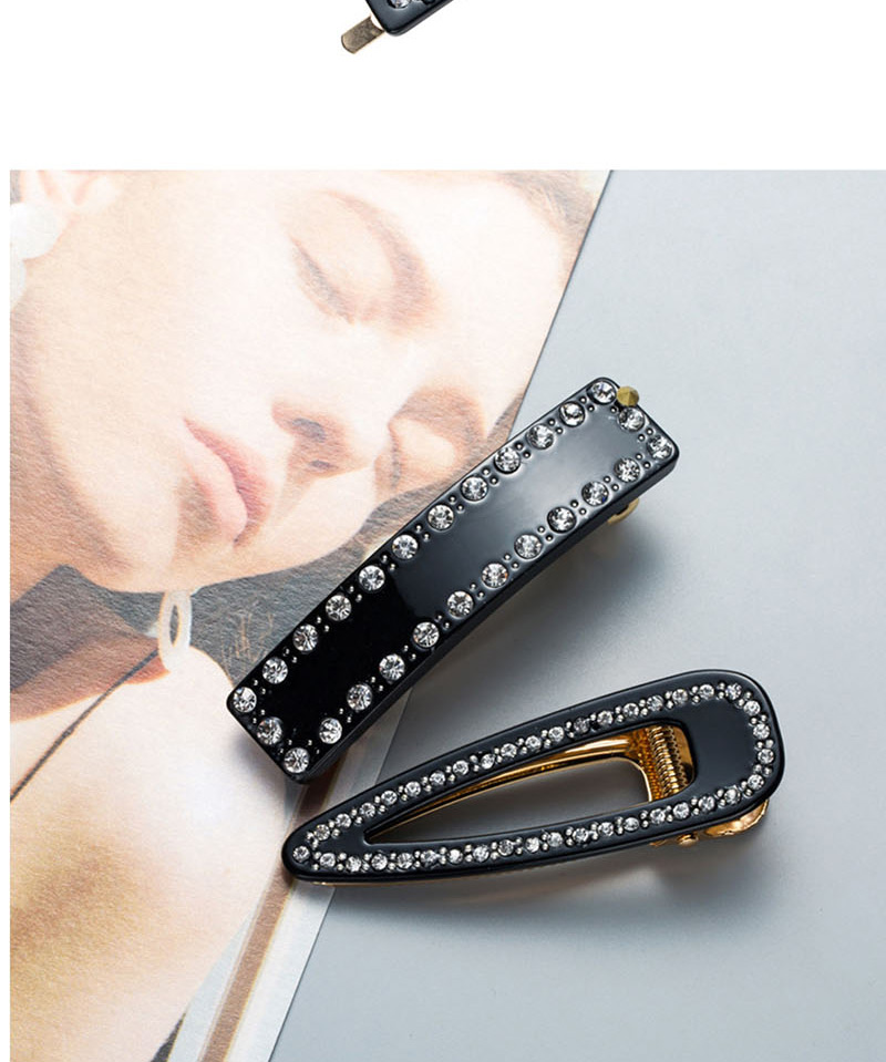 Fashion Black Diamond-encrusted Hair Clip Three-piece,Hairpins