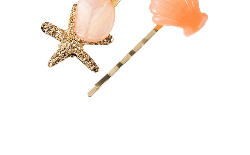 Fashion White Alloy Resin Starfish Shell Hairpin Two-piece,Hairpins