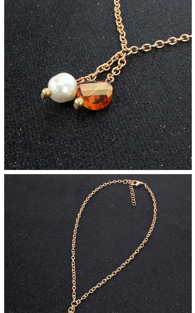 Fashion Orange Shaped Crystal Pearl Necklace,Pendants