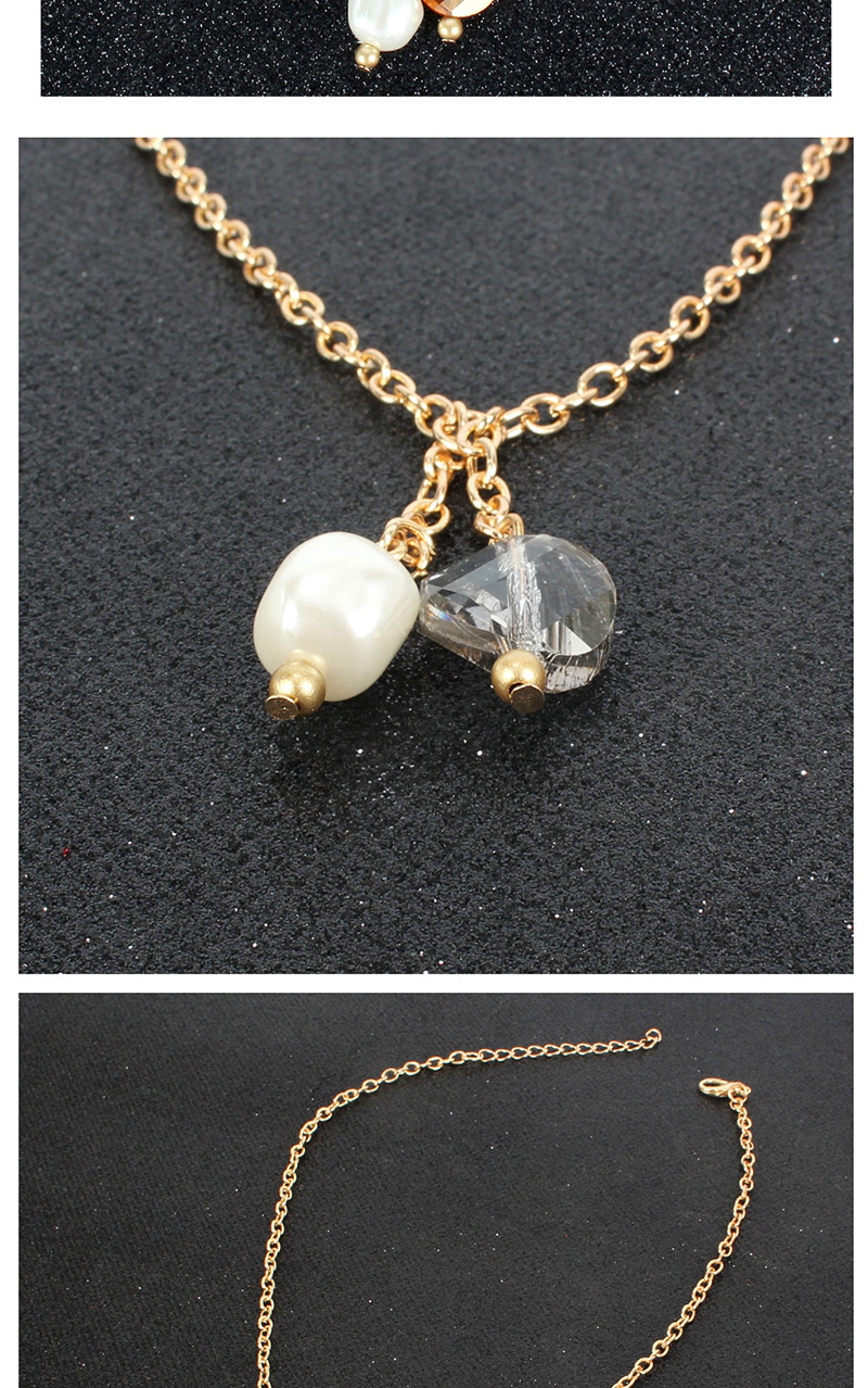 Fashion White Shaped Crystal Pearl Necklace,Pendants