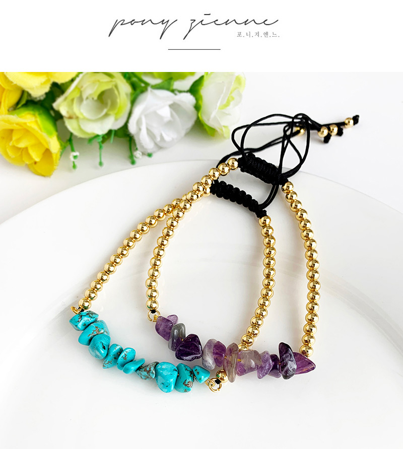 Fashion Purple Copper Beaded Natural Stone Bracelet,Bracelets