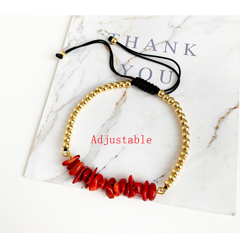 Fashion Red Copper Beaded Natural Stone Bracelet,Bracelets