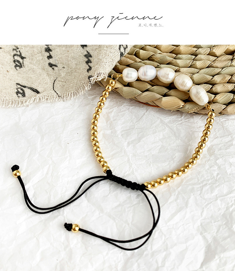 Fashion White Copper Beaded Natural Pearl Bracelet,Bracelets