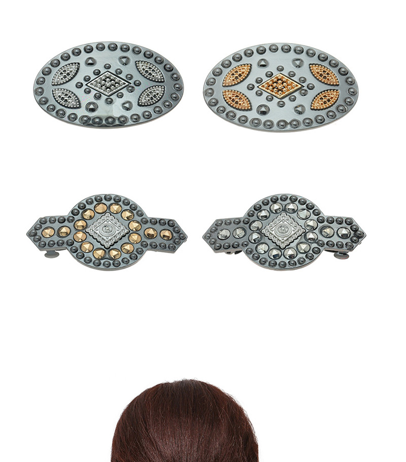 Fashion Circle + Gold Alloy Geometry Spring Clip,Hairpins