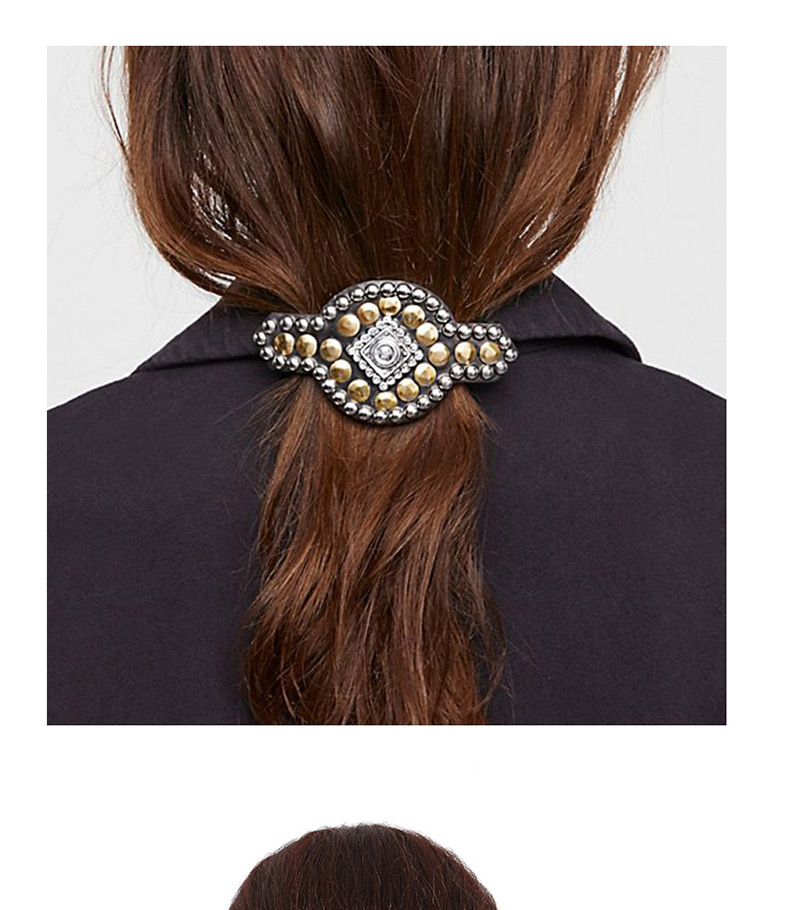 Fashion Circle + Silver Alloy Geometry Spring Clip,Hairpins