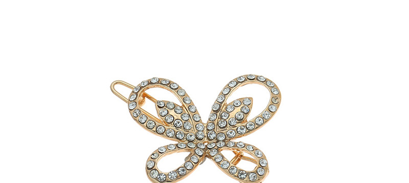 Fashion Black Geometric Flower Butterfly Hollow Diamond-studded Hairpin,Hairpins