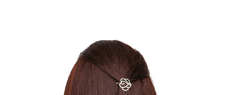 Fashion Silver Openwork Flower-studded Hair Clip,Hairpins