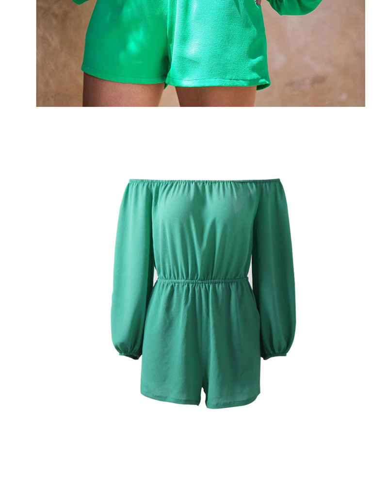 Fashion Green One-shoulder Shorts,Bodysuits