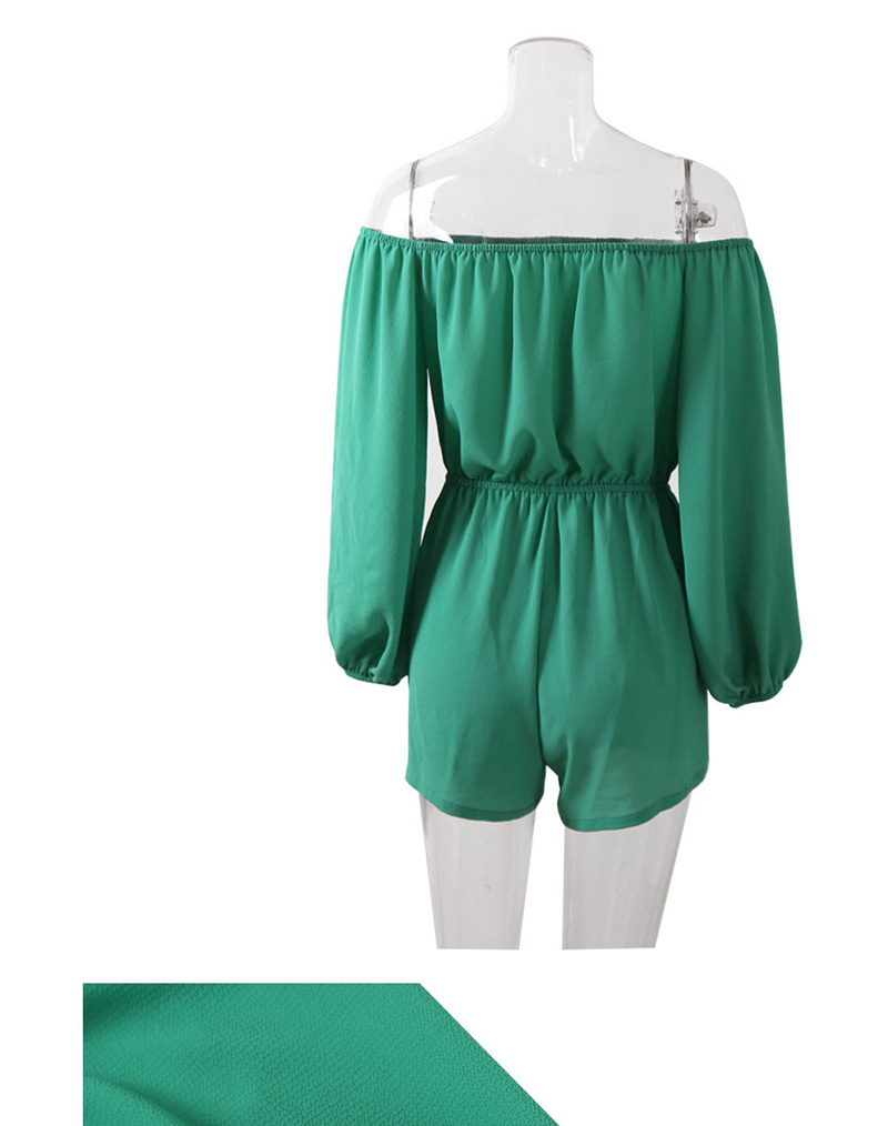 Fashion Green One-shoulder Shorts,Bodysuits