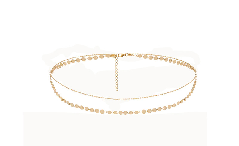 Fashion Gold Copper Beads Geometric Copper Sequin Chain Body Chain,Body Chain