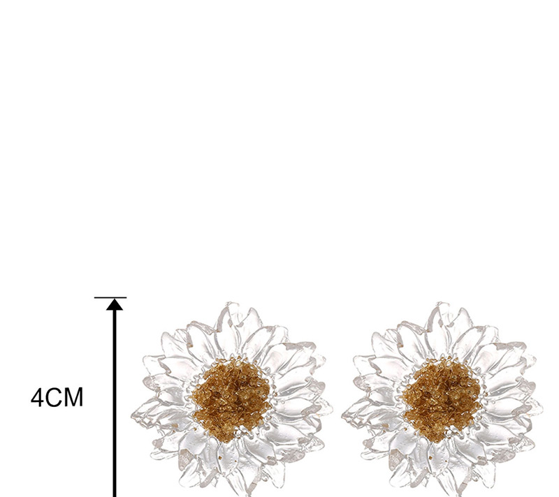 Fashion Transparent White Daisy Petals Transparent Acrylic Earrings,Stud Earrings