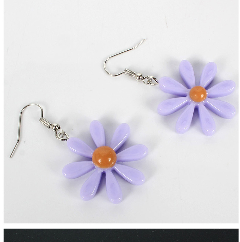 Fashion Purple Daisy Earrings,Drop Earrings