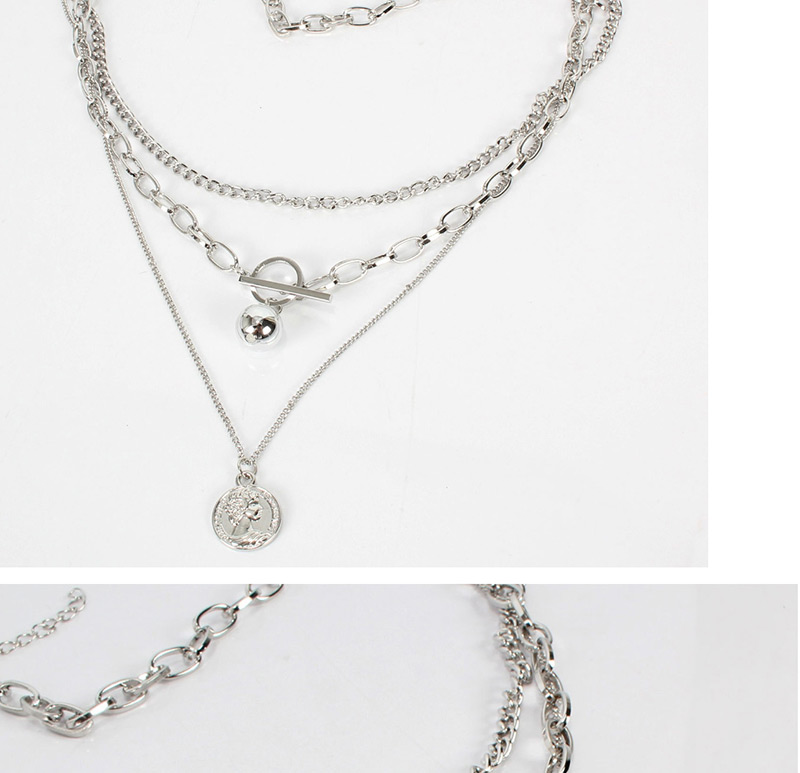 Fashion White K Metal Necklace Male,Multi Strand Necklaces