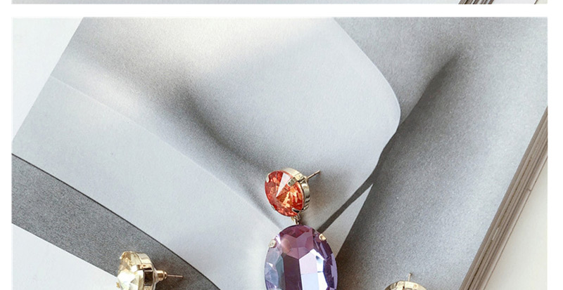 Fashion Senior Purple Glass Crystal Contrast Earrings,Drop Earrings