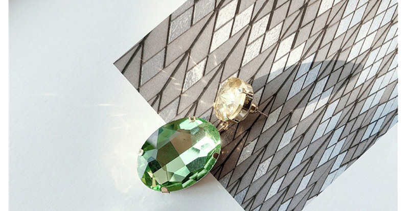 Fashion Advanced Green Glass Crystal Contrast Earrings,Drop Earrings