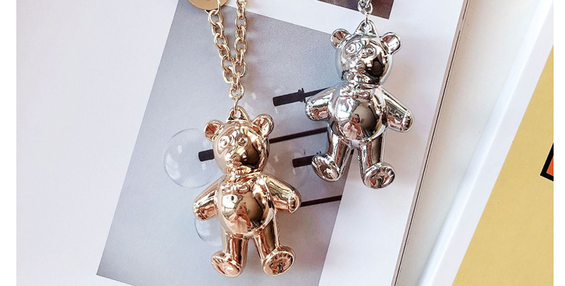 Fashion Silver Metal Bear Thick Chain Necklace,Pendants