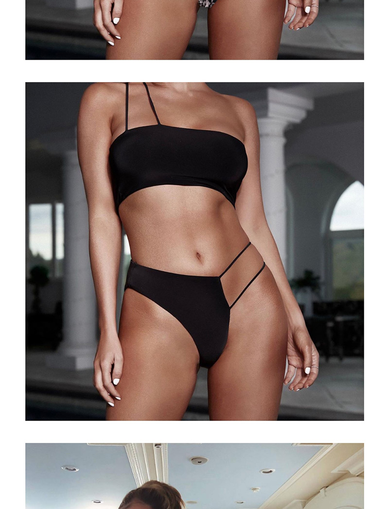 Fashion Leopard Irregular One-shoulder Split Swimsuit,Bikini Sets