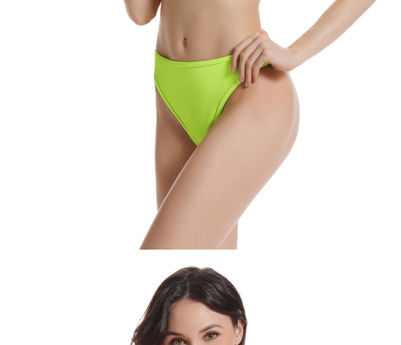 Fashion Fluorescent Yellow High Waist Split Swimsuit,Bikini Sets