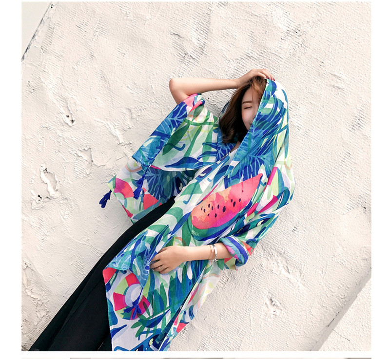 Fashion Color Flower Printed Cotton And Linen Scarf Shawl,Thin Scaves