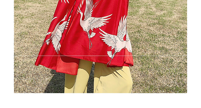 Fashion Crane Red Cotton And Linen Large Sunscreen Shawl,Thin Scaves