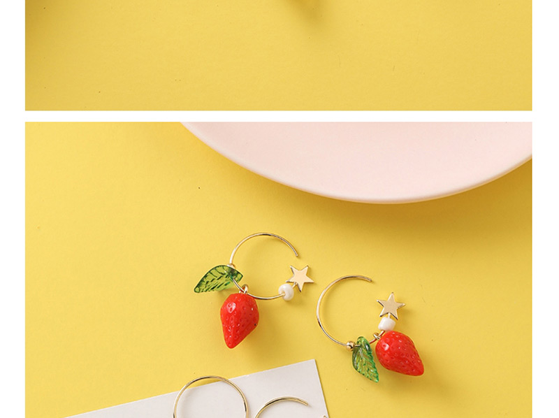 Fashion Yellow Star Lemon Strawberry Earrings,Hoop Earrings