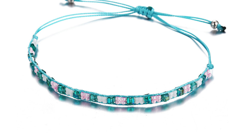 Fashion Green Inlaid Rice Beads Push-pull Bracelet,Beaded Bracelet