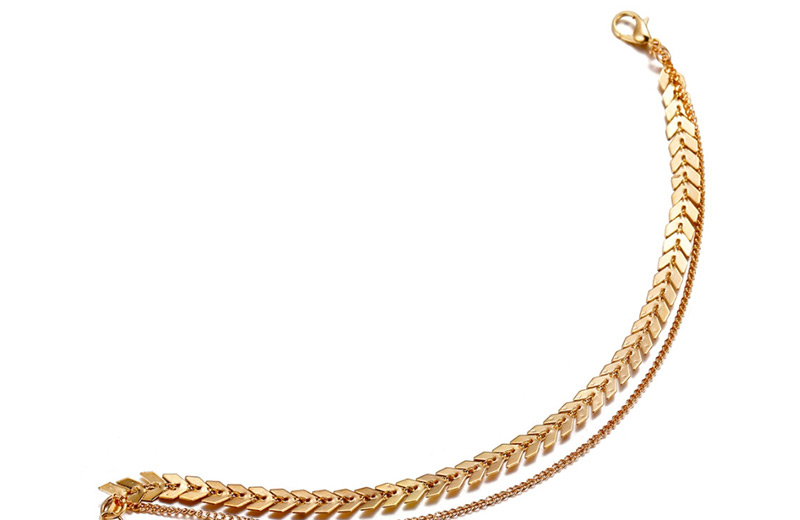 Fashion Gold Aircraft Chain 2 Layer Anklet Set,Fashion Anklets