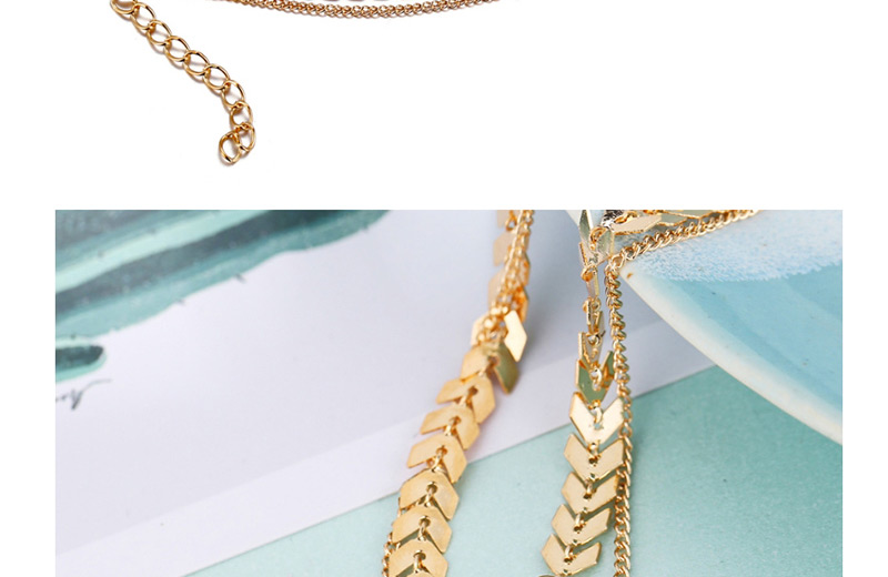 Fashion Gold Aircraft Chain 2 Layer Anklet Set,Fashion Anklets
