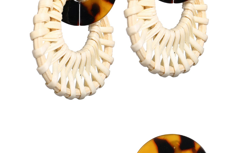 Fashion White Openwork Acrylic Wooden Woven Earrings,Drop Earrings
