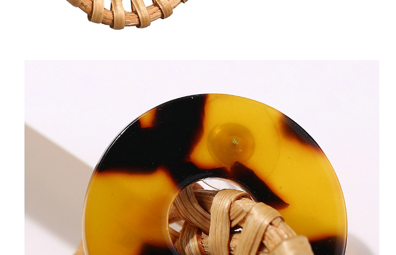 Fashion Camel Openwork Acrylic Wooden Woven Earrings,Drop Earrings