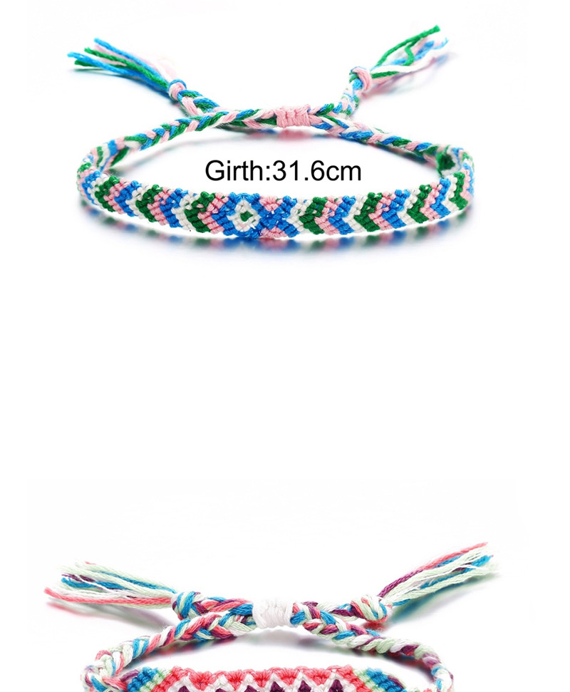Fashion Pink Rhombus Color Rope Woven Anklet,Fashion Anklets