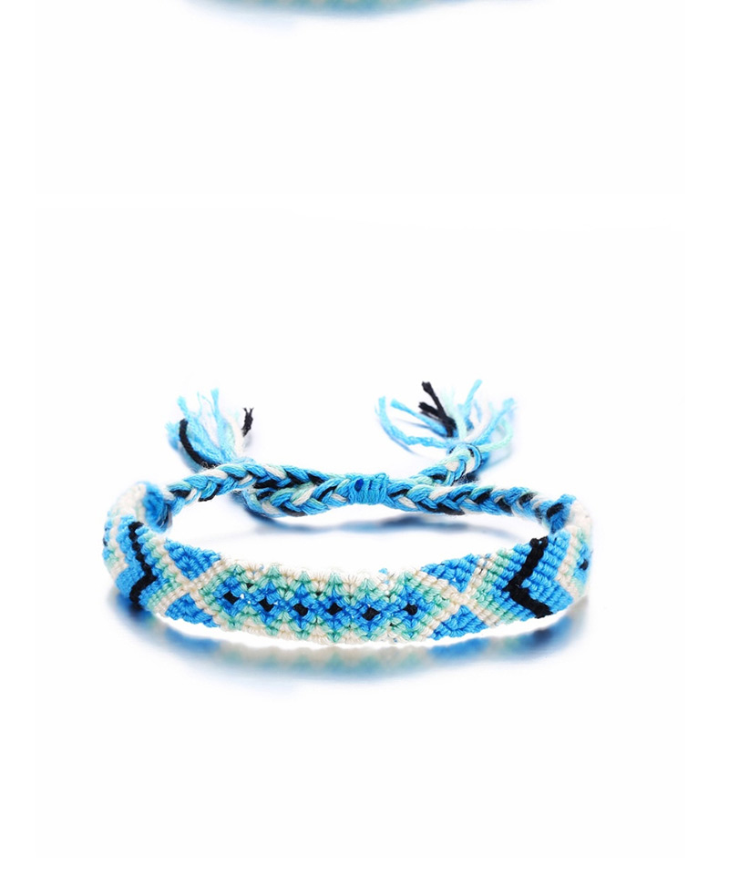 Fashion Blue-green Small Diamond Color Rope Woven Anklet,Fashion Anklets