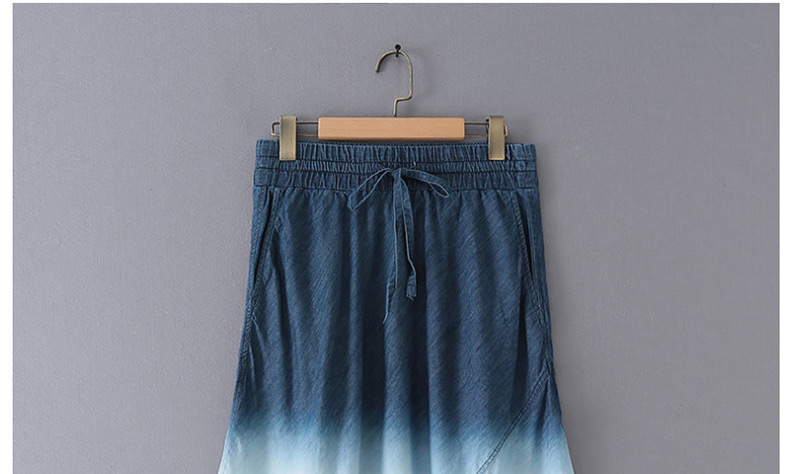Fashion Blue Gradient Denim Skirt,Skirts