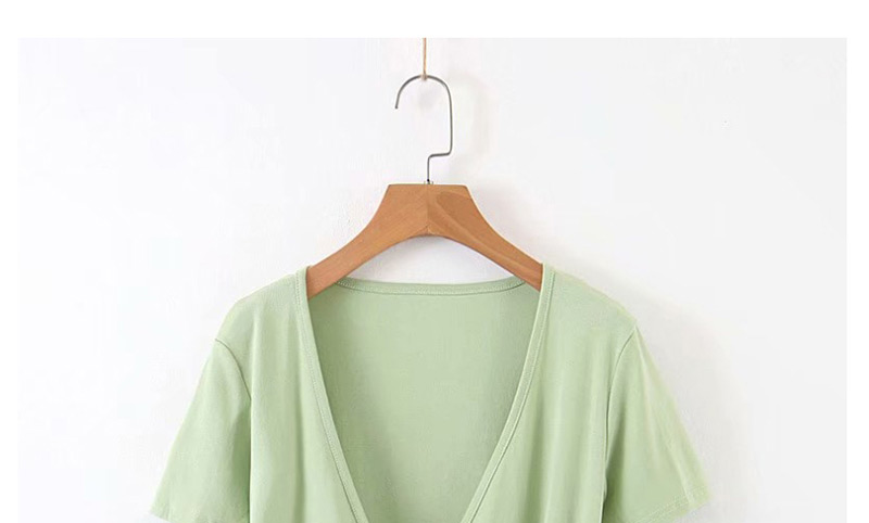 Fashion Avocado Green Cotton Tether T-shirt,Tank Tops & Camis