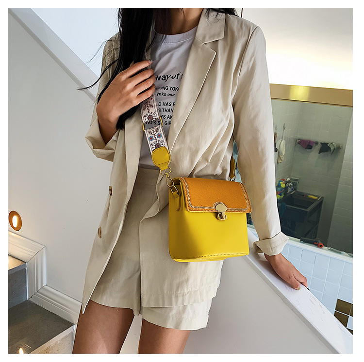 Fashion Yellow Frosted Rivet Crossbody Bag,Shoulder bags