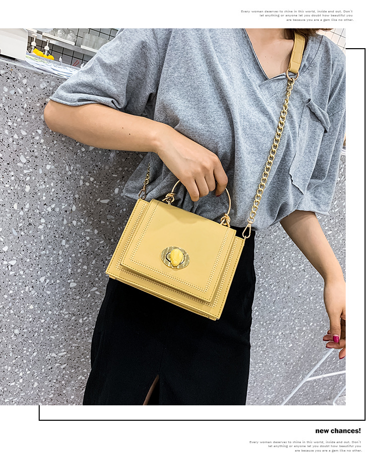 Fashion Yellow Metal Knotted Clasp Rivet Shoulder Shoulder Bag,Handbags