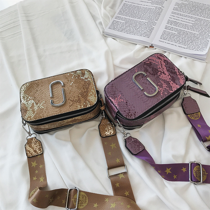 Fashion Purple Serpentine Metal Buckle Shoulder Diagonal Package,Shoulder bags