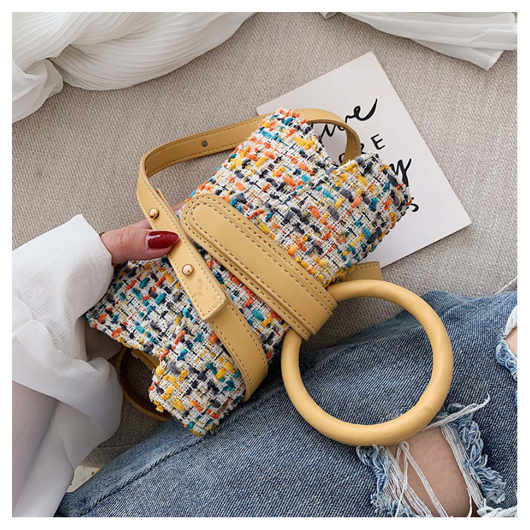 Fashion Yellow Ring Hand Strap Messenger Bag,Handbags