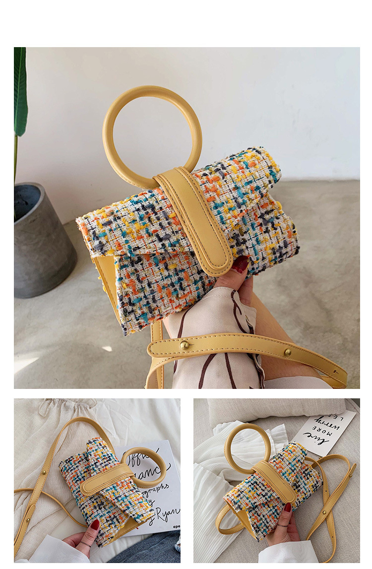 Fashion Yellow Ring Hand Strap Messenger Bag,Handbags