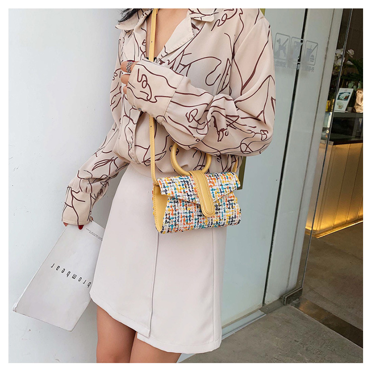 Fashion White Ring Hand Strap Messenger Bag,Handbags